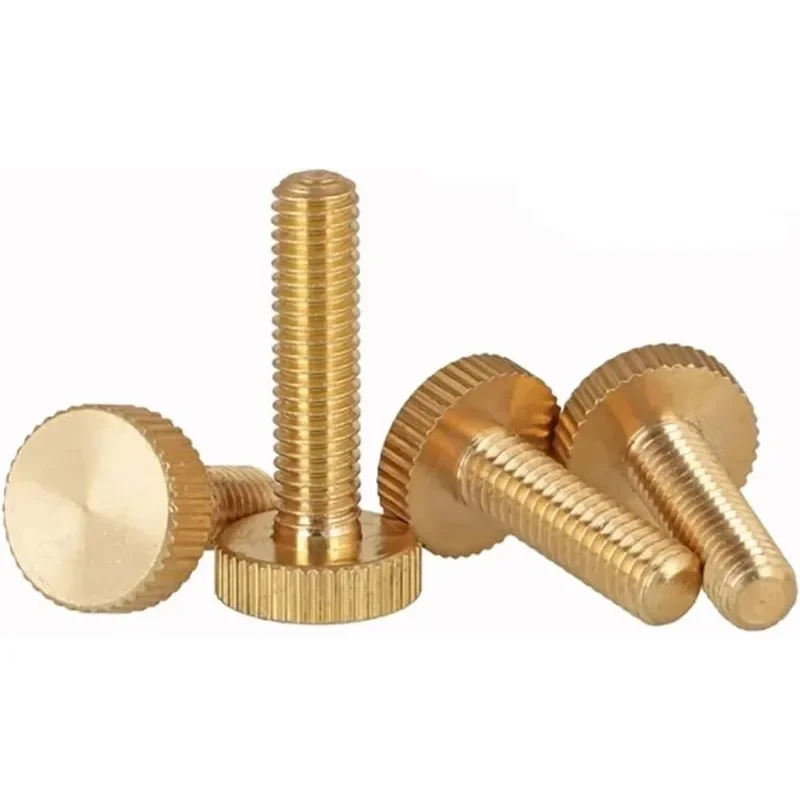 

Латунный ручной винт с плоской головкой, ручной болт с накаткой, затягивающиеся вручную винты, ручки, крепежные детали для домашней электроники