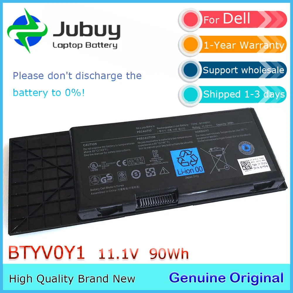 BTYV0Y1 11 1 В 90 Втч оригинальный аккумулятор для ноутбука Dell Alienware M17x R3 R4 7XC9N BTYVOY1 318-0397