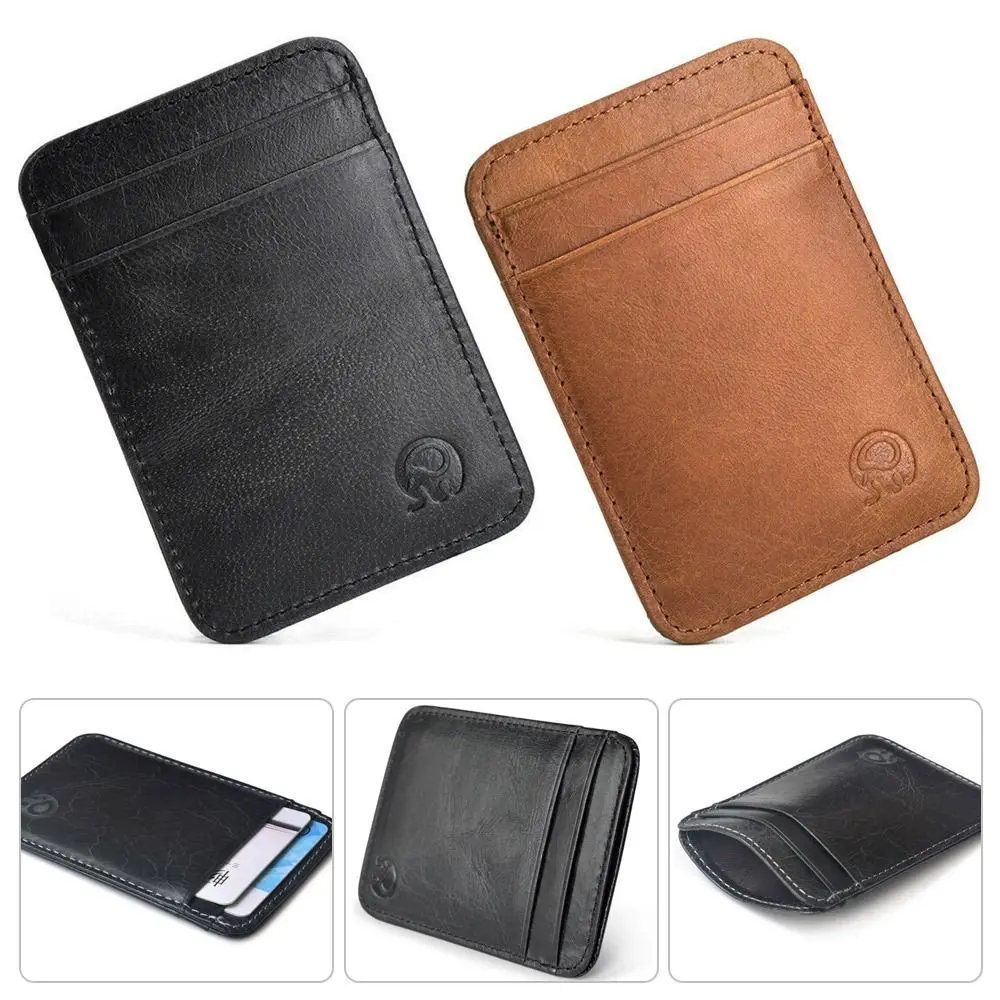 

Тонкий дорожный кошелек унисекс с 5 отделениями для карт и передним карманом для кредитных карт