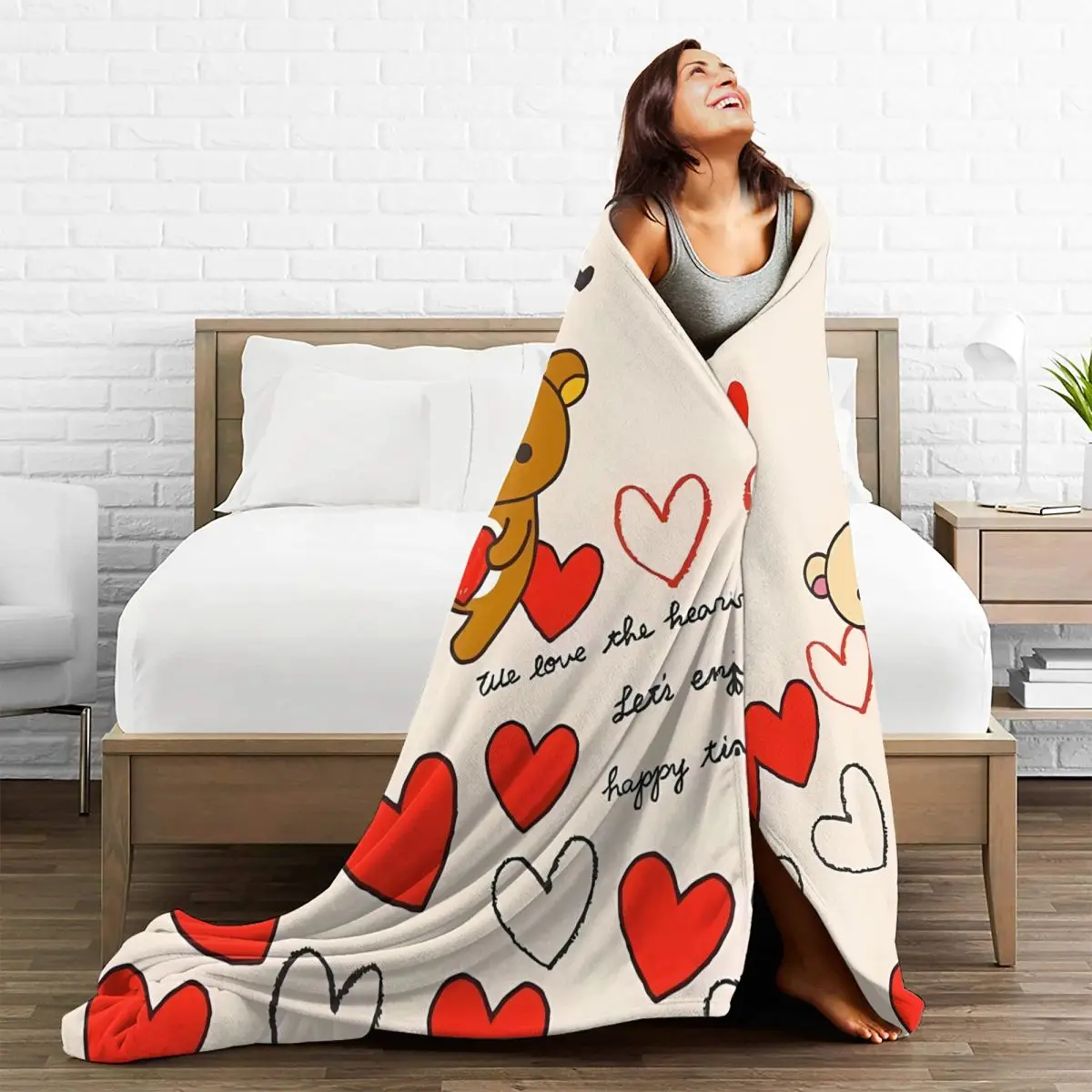 Одеяло Rilakkumas Easy Bear теплое мягкое уличное трендовое плюшевое одеяло для стула