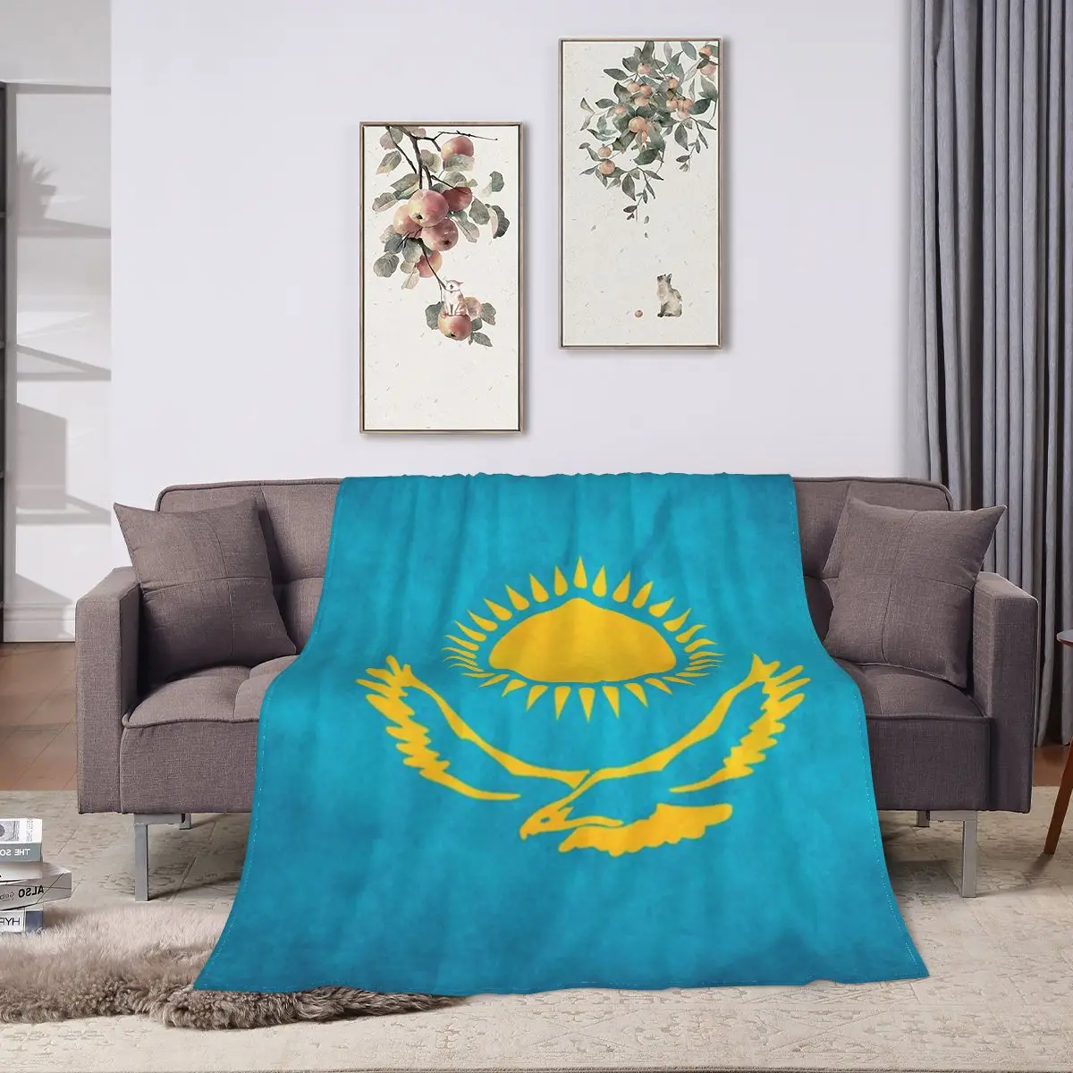Супер мягкое Флисовое одеяло с национальным флагом Казахстана