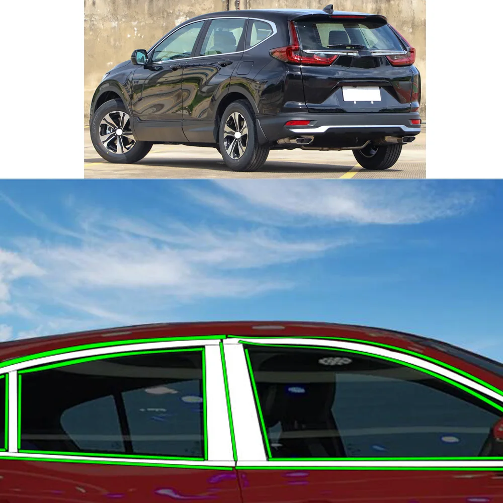 

Car Sticker Stainless Steel Garnish Pillar Window Middle Strip Trim Frame Hoods For Honda CRV CR-V 2017-2021
