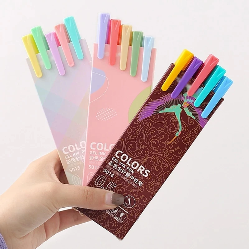 

5 Pcs/Pack 0.5mm Colored Gel Ink Pen Sets Refillable Gel Pens Sets Gifts for students Scrapbook Lovers Teacher Children Gel Pen