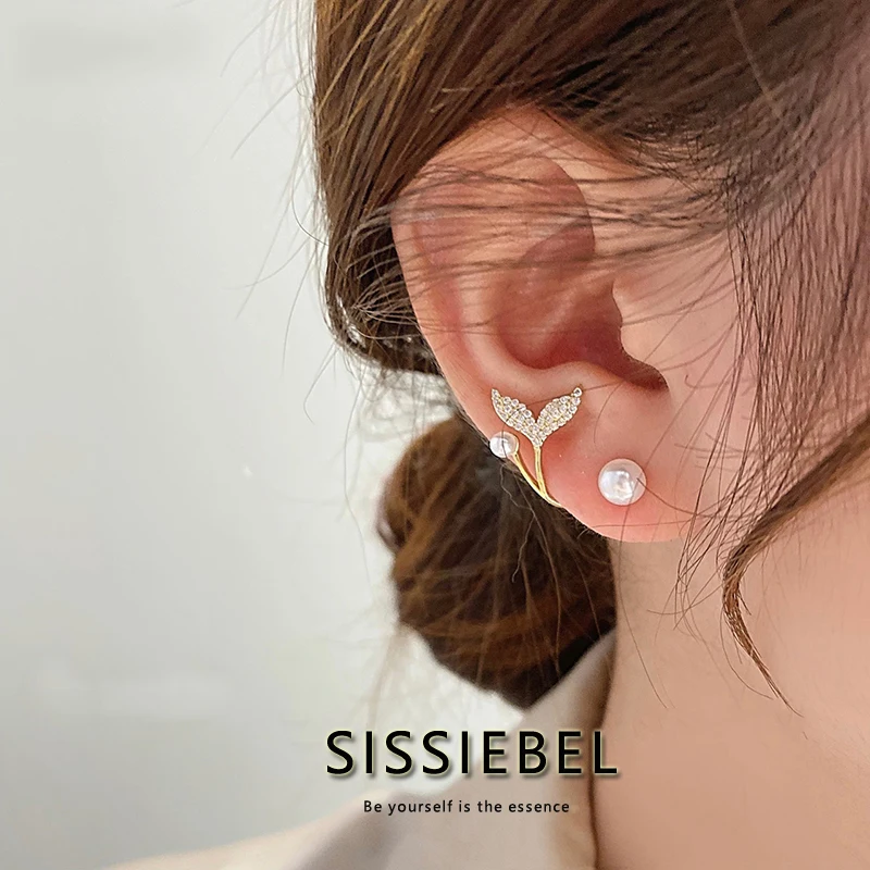 

Женские серьги-подвески в Корейском стиле, элегантные серьги с жемчугом в форме рыбьего хвоста, роскошные аксессуары, 2022