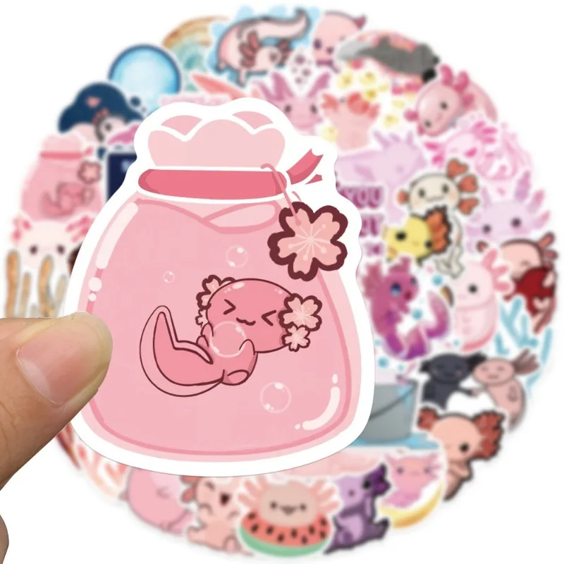 Kawaii мультфильм аксолотль наклейки милые животные дети DIY игрушка подарок