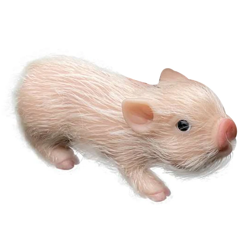 

Mini Simulation Piggy Doll Soft Silicone Pig Toy Lifelike Animal Piglet Gifts L21A
