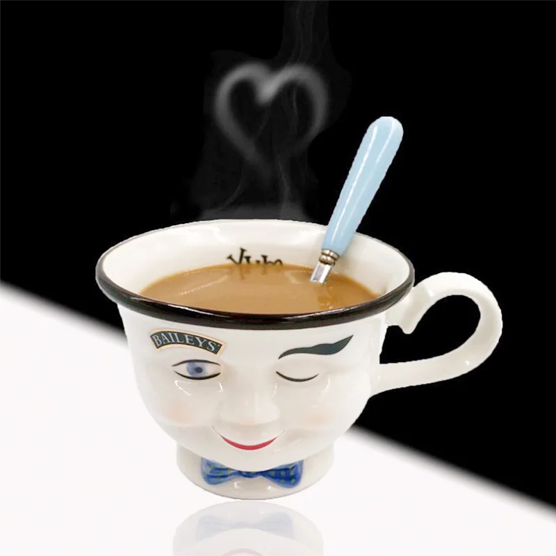 

Ceramic Coffee Mug Cup Cartoon Couple Cup Breakfast Milk With Handle Mug Creative Cute Mug Table Decoration Creative Gift