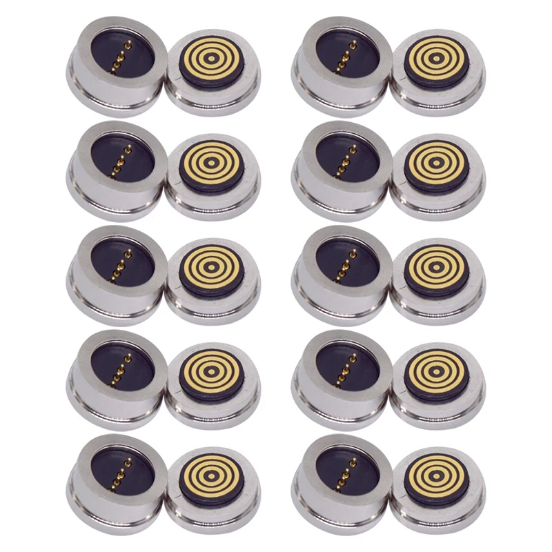 10 Pair 4PIN Round 360 ° Blind Suction Waterproof Magnetic Pogo Pin Connector Charging