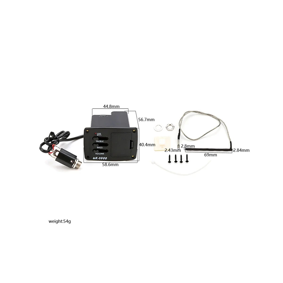 UK-2000 2-полосный эквалайзер Эквалайзер укулеле ПЬЕЗО пикап для фото аксессуары