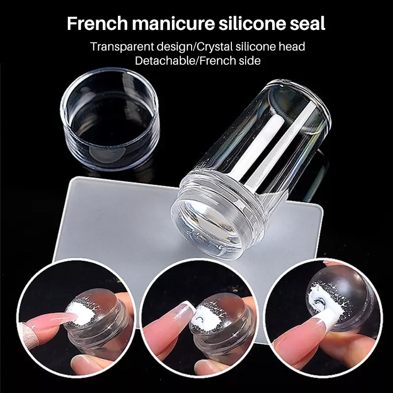 

Transparent Nail Art Stamping Kit French For Manicure Plate Stamp Polish Stencil Template Seal Stamper Scraper