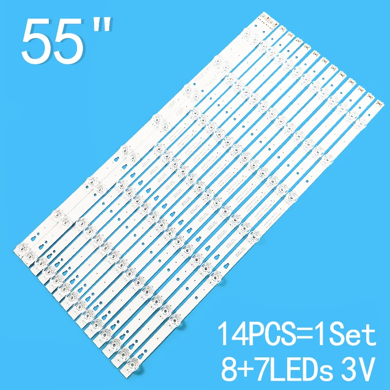 New 14PCS/lot For 55" LCD TV LED55D08B-ZC14CG-02 LED55D07A-ZC14CG-02 30355008225 30355007206 LED 55D8 LED 55D7 LT-55C550