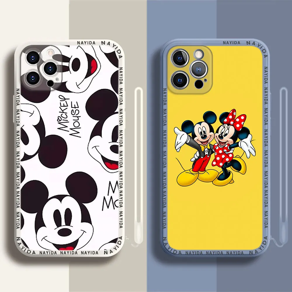 

Phone Case For iPhone 14 13 11 12 Mini Pro Max XS XR X Soft Silicone TPU Cover Cute Mickey Minnie