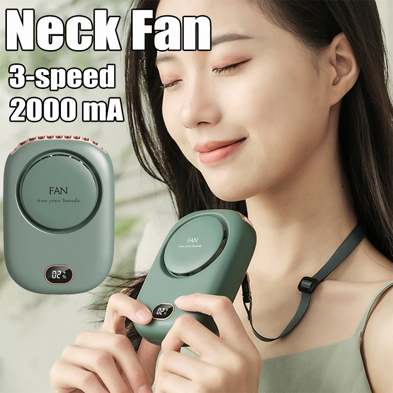 

Portable Neck Fan USB Rechargeable Bladeless Fan Mini Electric Ventilador Silent Neckband Wearable Cooling for Outdoor Sports