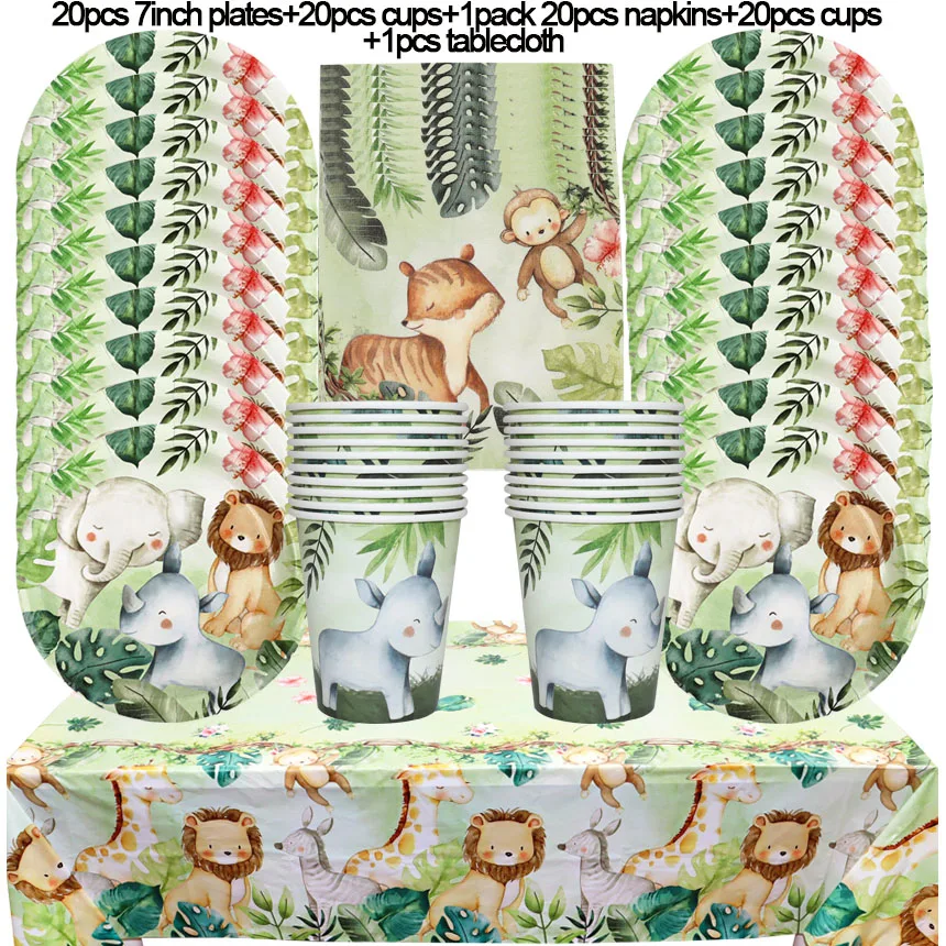 

Одноразовая посуда для вечеринки Jungle Birthday