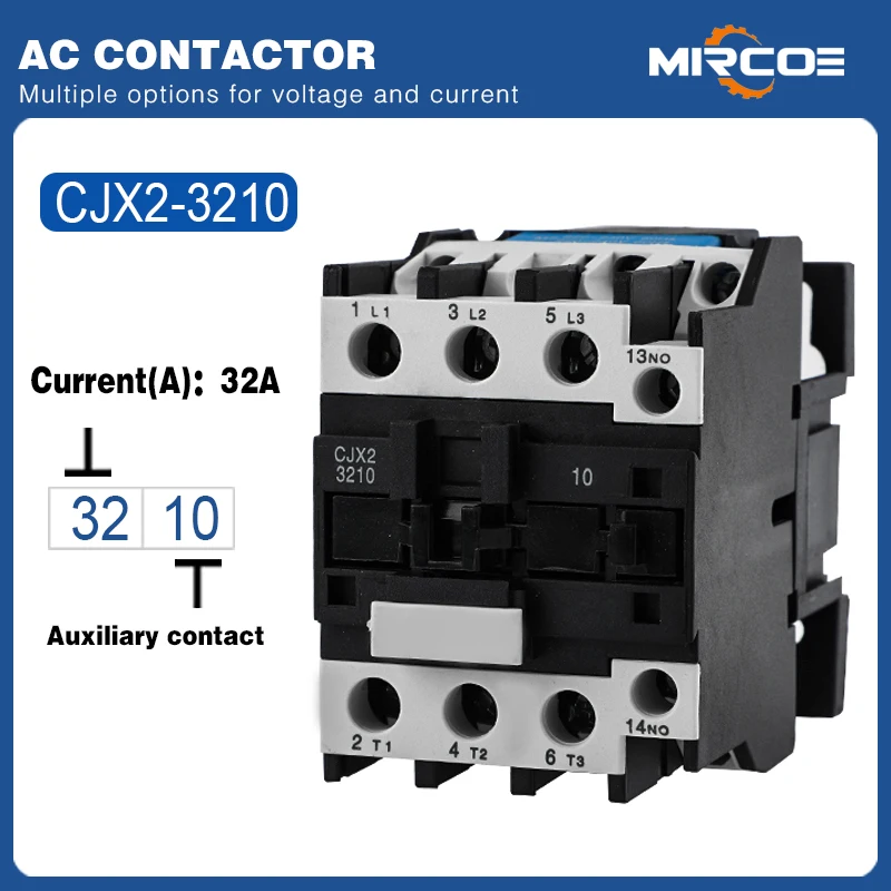 

3210-32A AC Contactor CJX2 (LC1-D) for Motor Starters and Electrical Control Panels 220V-240V 110V 380V