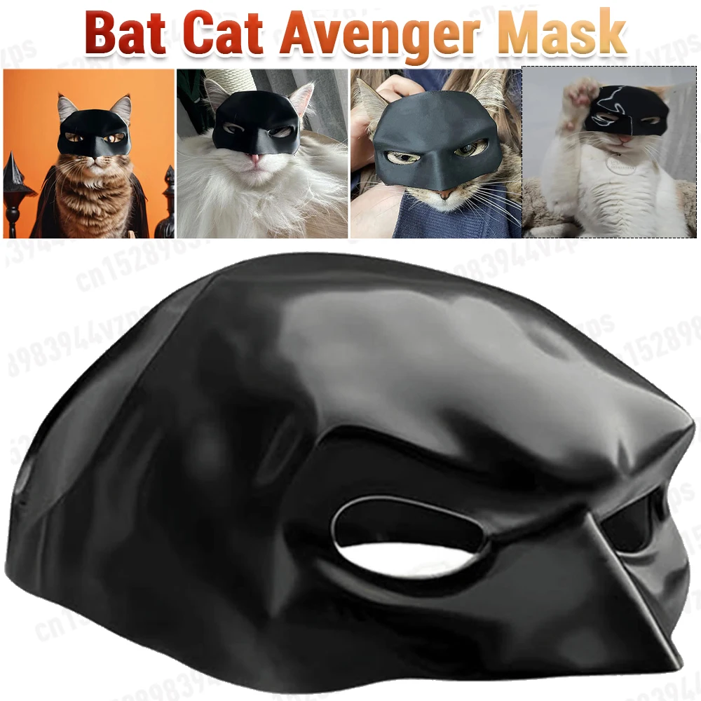 Черная Маска Летучей Мыши Костюм Для Кошек Крутой Талисман Супергероя Веселая