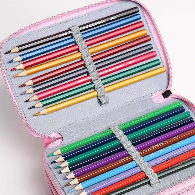 

LOLEDE Colored Art Pencil Cases Kawaii School Supplies Paint Brush Pen Box Cute Pencil Bag Student Stationery Estuches Escolares