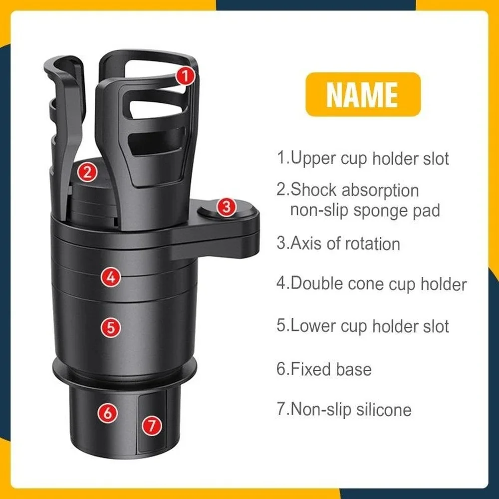 4 In 1 Multifunctional Adjustable Car Cup Holder Expander Adapter Base Tray Car Drink Cup Bottle Holder AUTO Car Stand Organizer
