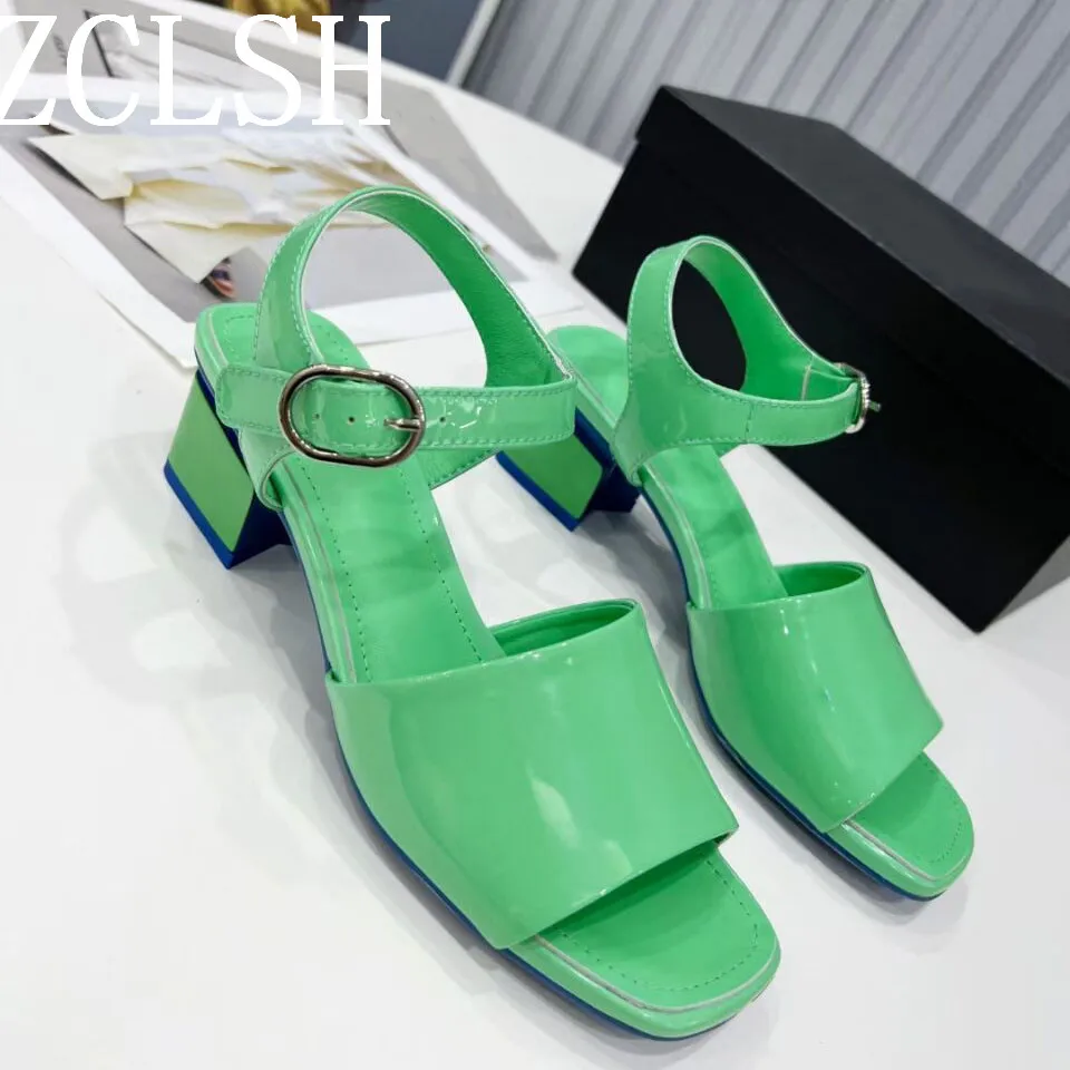 

Мюли женские на массивном высоком каблуке, сандалии с открытым носком, повседневные пляжные шлепанцы, карамельные цвета, желе, летние