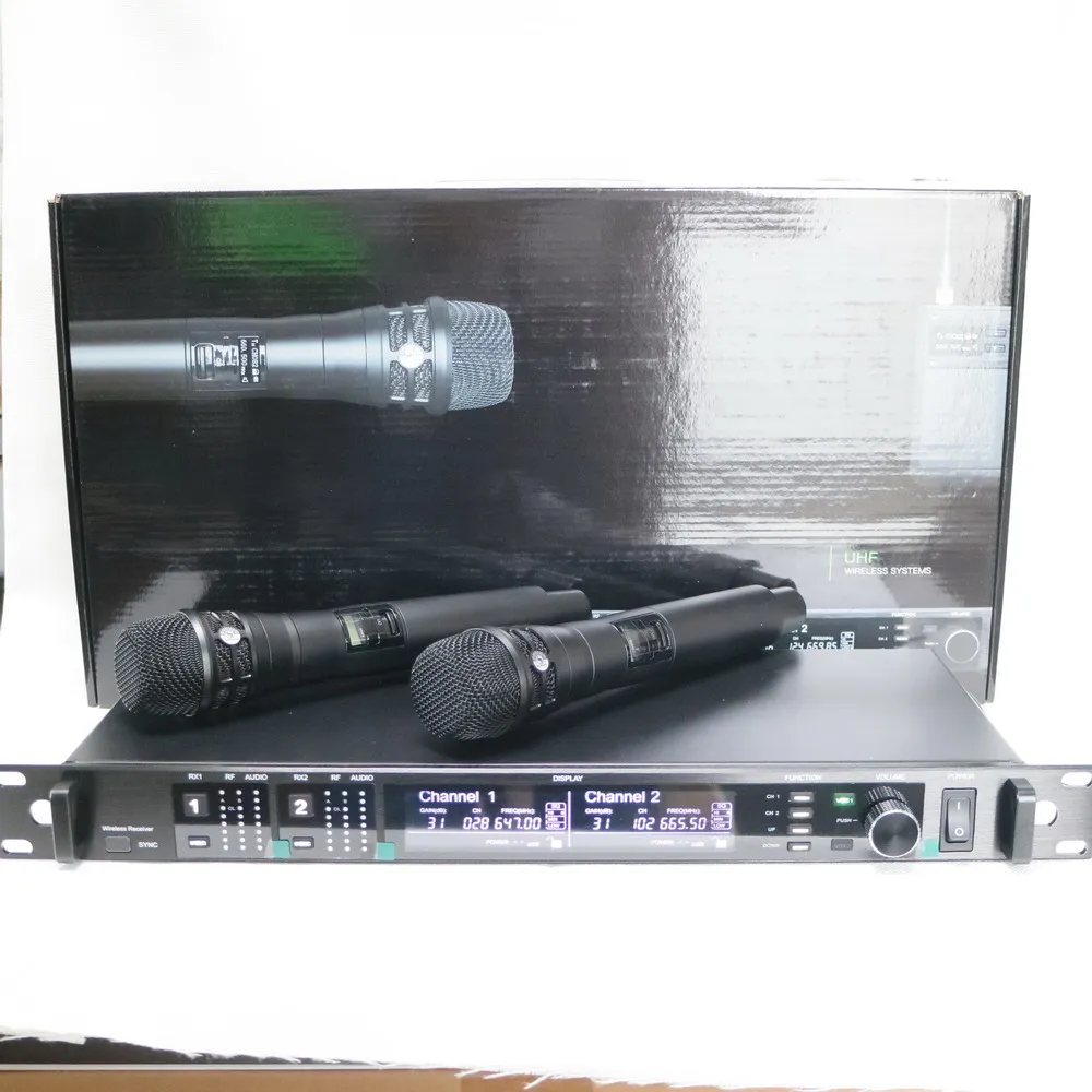 Professional AD4D UHF 4 Antenna True Diversity Wireless DJ Karaoke Microphone KSM8 Handheld System images - 6