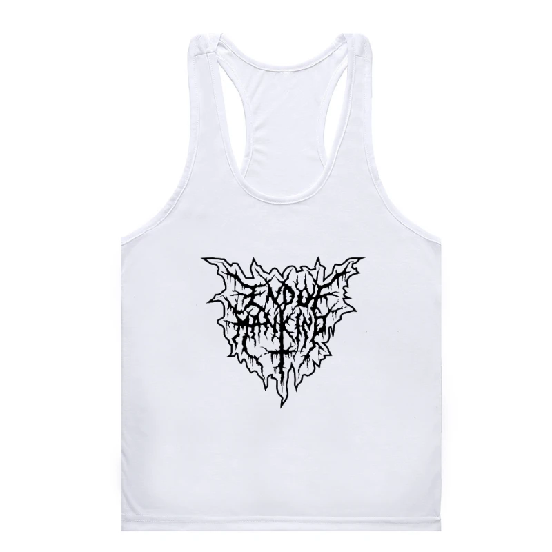 Мужская майка без рукавов, Винтажная футболка с графическим принтом, металлическая майка для спортзала, 2023