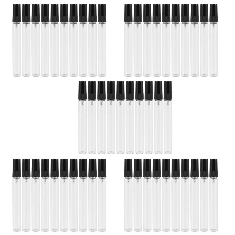 

50Pcs Mini Portable Glass Perfume Bottle Travel Size Empty Perfume Glass Spray Bottles(10Ml)