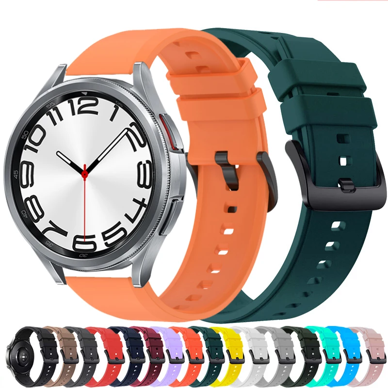 

22mm 20mm Strap For Samsung Galaxy Watch 6/5/4 pro/Classic 46mm/Active 2/Gear S3 Silicone Band Huawei GT 2/2e/3/3 pro Bracelet