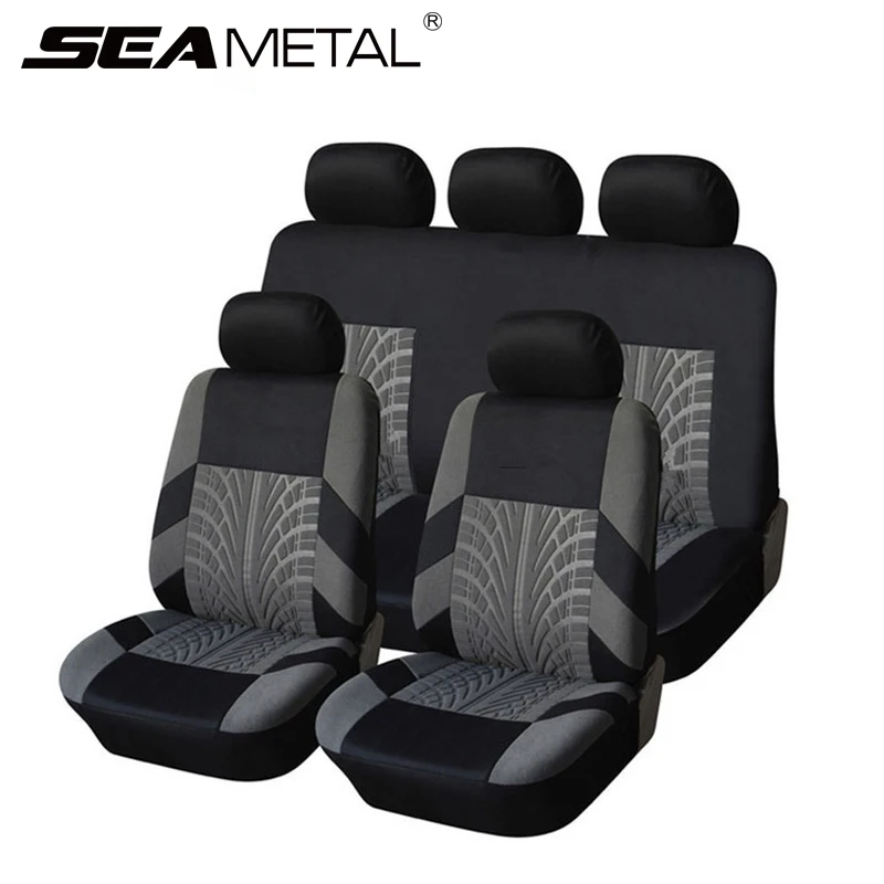

Embroidery Car Seat Covers Set Universal Five Seat Protector Car-Styling Seat Cushion with Tire Track for Car Interior Accessori