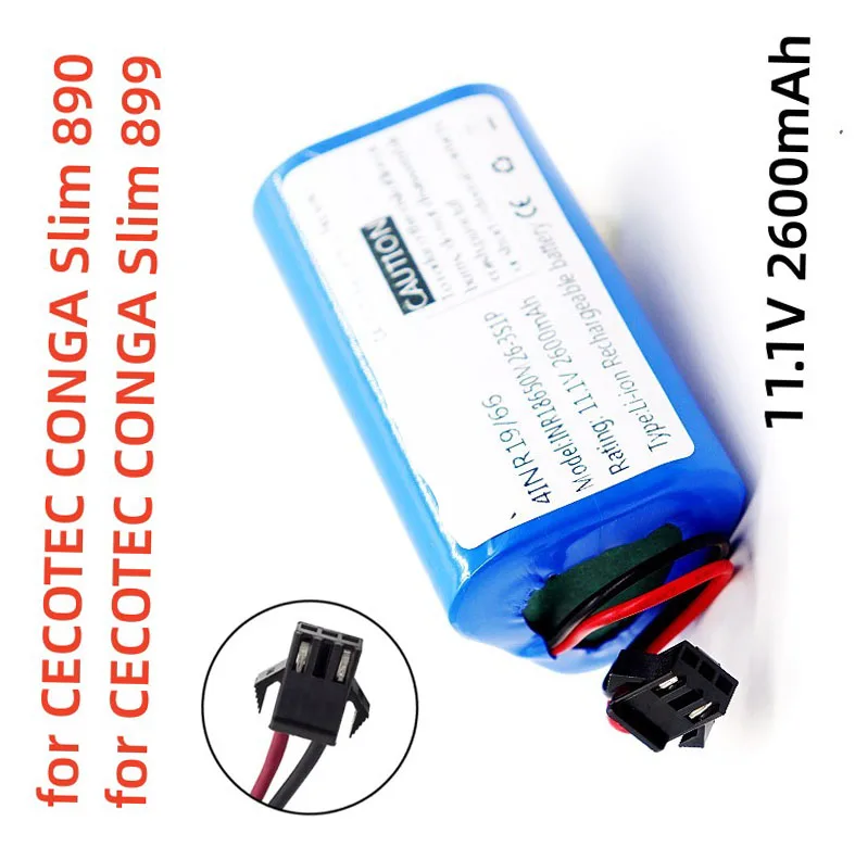 

Original 10.8V 11.1V 18650 Lithium Battery For CECOTEC For CONGA Slim 890,899 Wet Robotic Vacuum Cleaner Battery High Quality