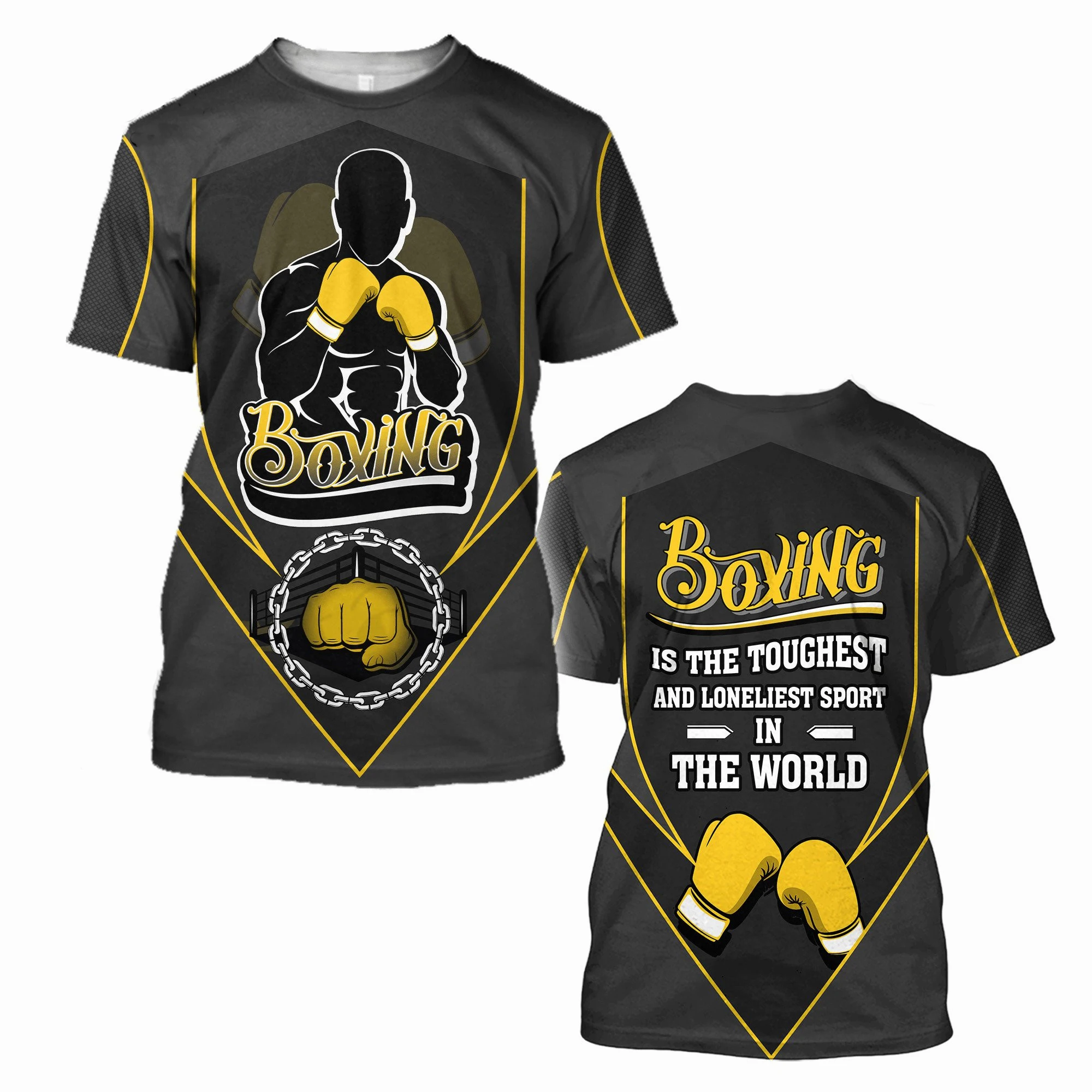 

Boxing Men's T-shirt Gym Casual Sweatshirt Summer Oversized Crewneck Short-sleeved Men's Clothing 3D Printed Tee Shirt Camisa