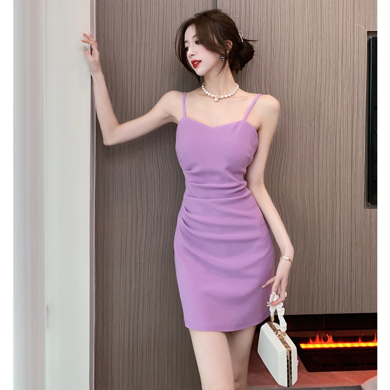 Женское летнее платье Coigarsam новинка 2023 модные сексуальные однотонные платья на