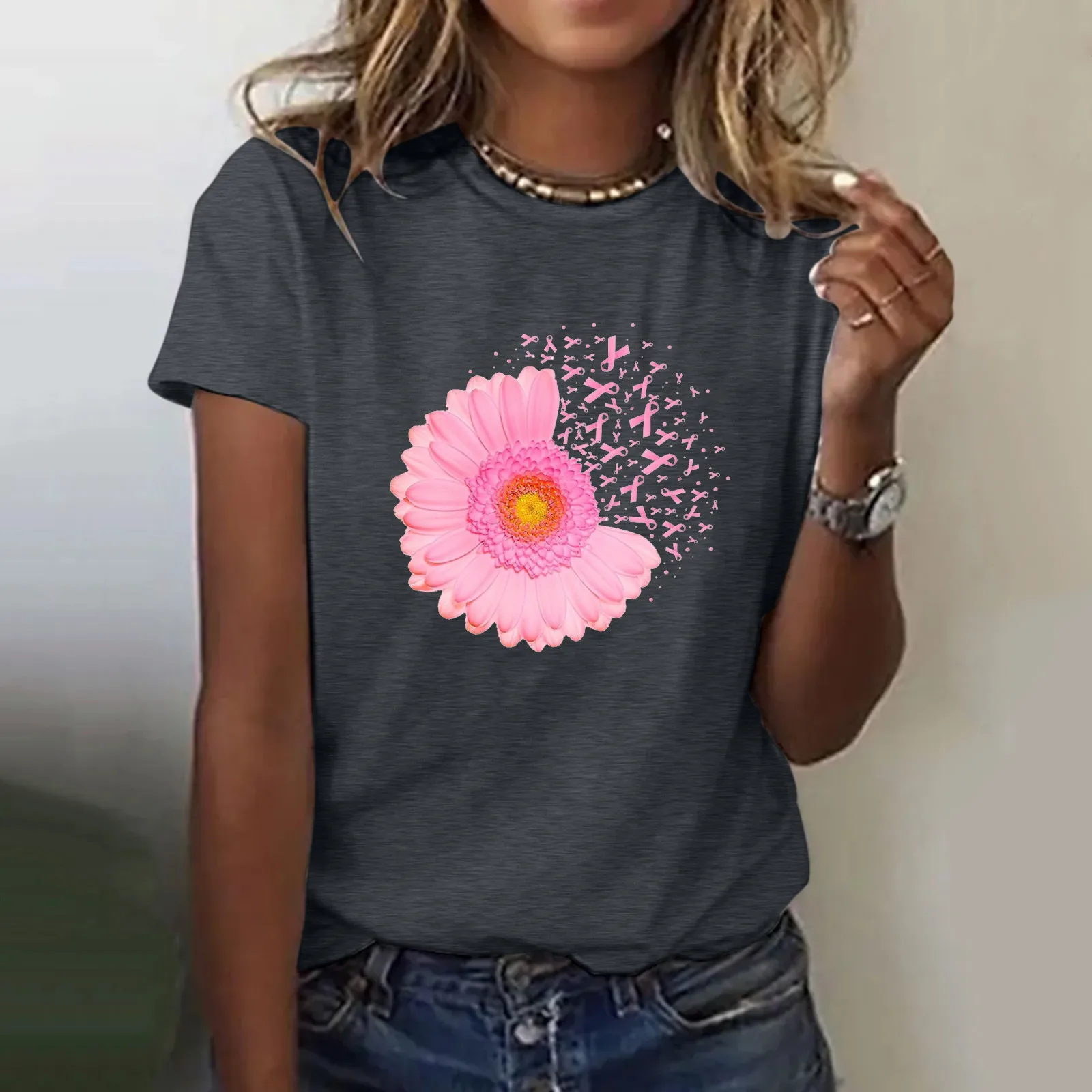 Футболка с принтом Предотвращение рака груди