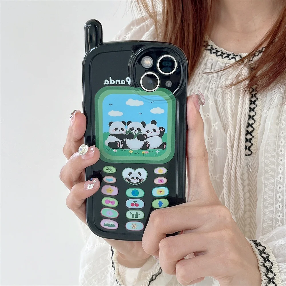 

Cartoon Cute 3D Cellphone Panda Phone Case for IPhone 11 12 13 14 Pro Max Kawaii Protective Soft Silicone Back Cover