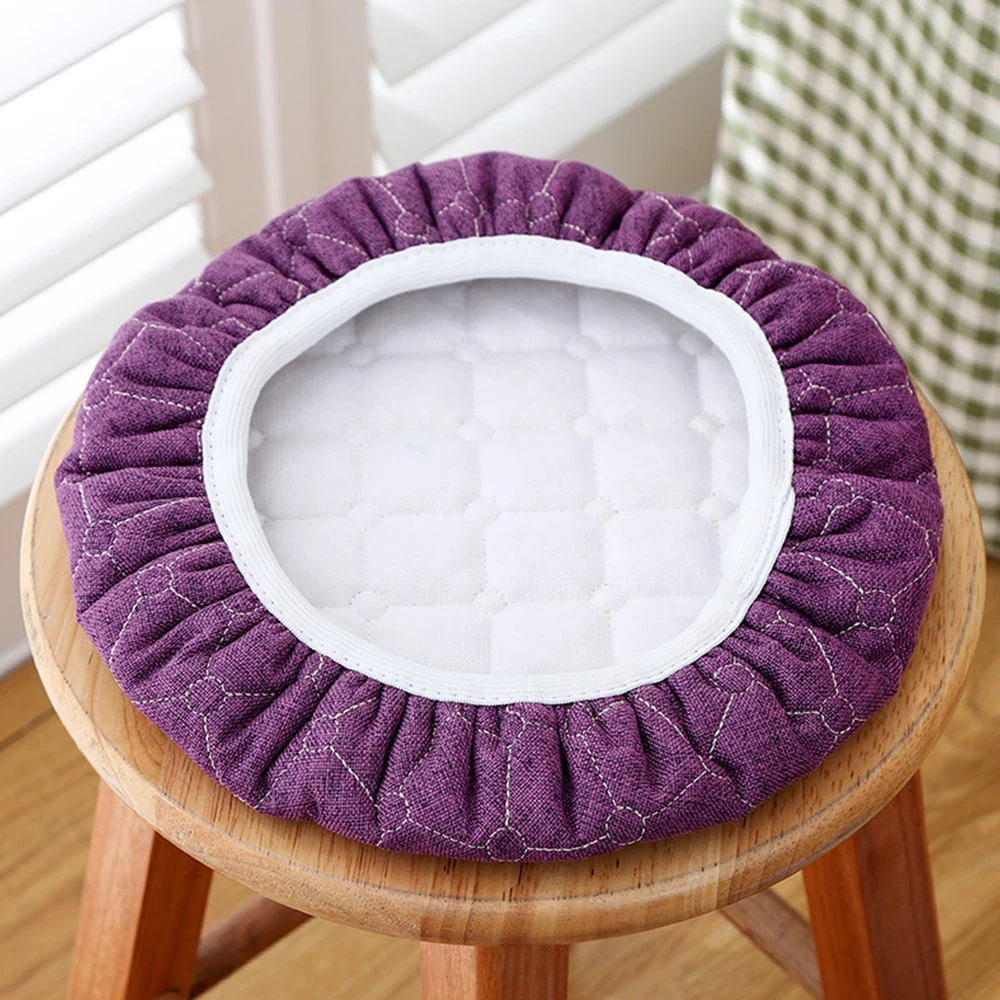 

Чехол для стула фланелевый однотонный, Круглый Чехол для стула в современном простом стиле, утолщенная Подушка для стула, школьная столовая
