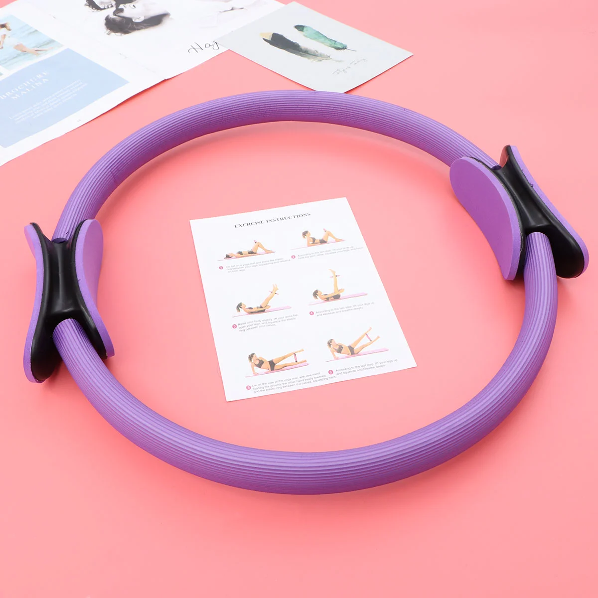 

Pilates Ring Yoga Fitness Circle High Resistance Fitness Ring Body Toning Fitness Circle for Hone Gym Workout ( Purple )