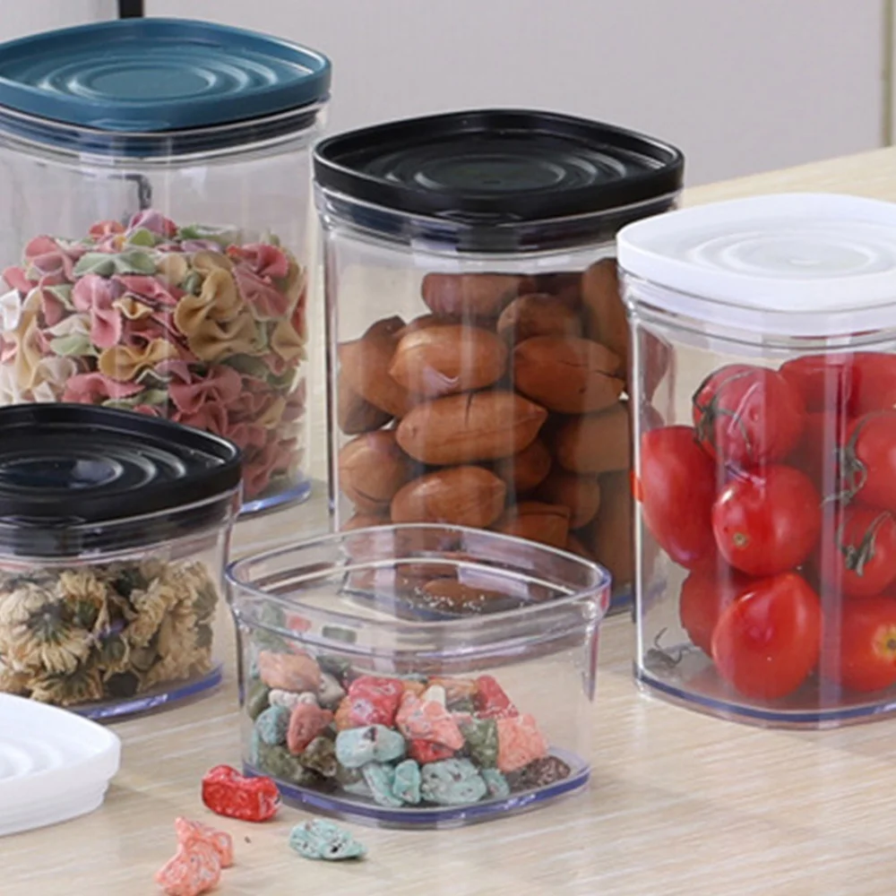 

For Grains Dried Fruits Biscuits Snacks Good Sealing Performance Snack Storage Jar Plastic Kitchen Food Airtight Jar