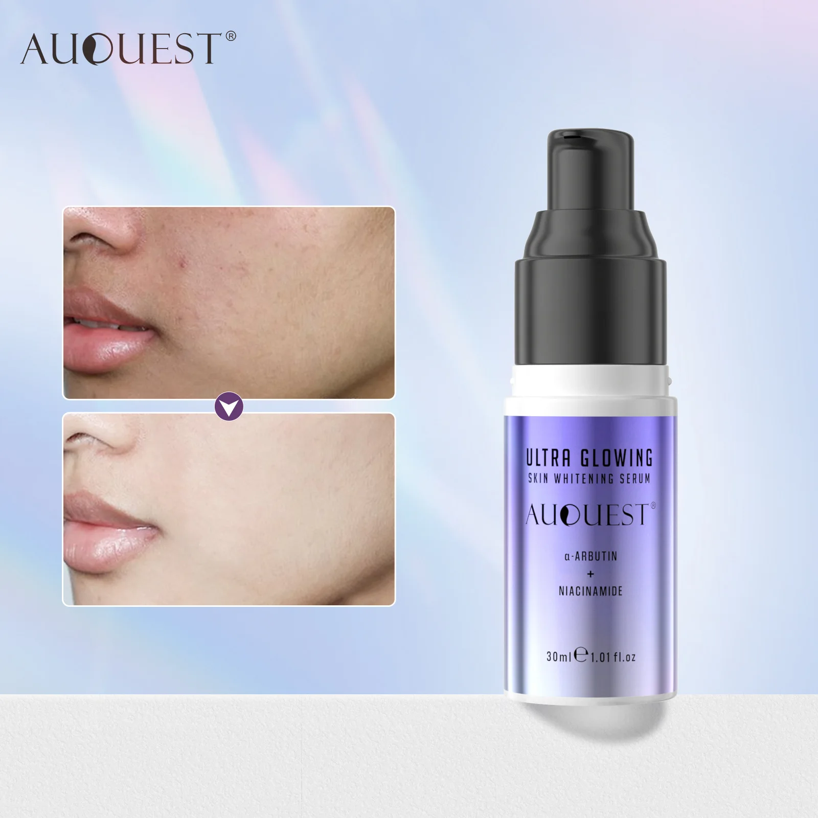 AuQuest Ultra Glowing Skin Serum Hydrating Spot Removal Brighten Skin Anti-Aging Firming Lift Facial Whitening Moisturizing Seru