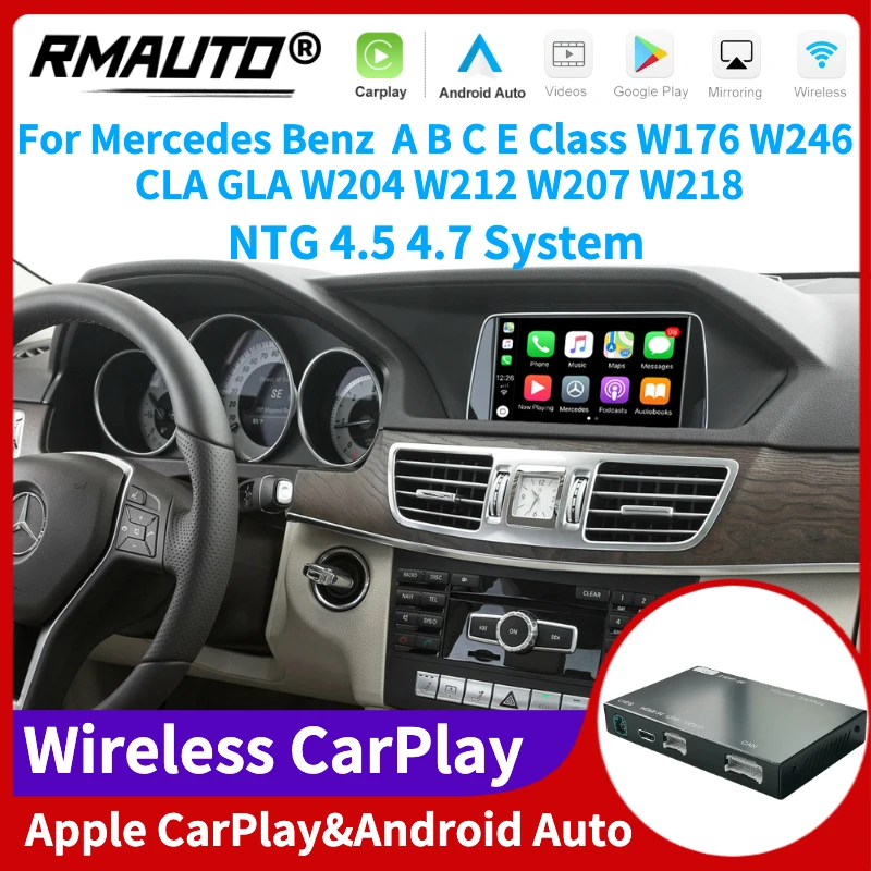 

RMAUTO беспроводной Apple CarPlay NTG 4,5 4,7 для Mercedes Benz A B C E Class W176 W246 CLA GLA W204 W212 W207 W218 ML GLK SLK W463