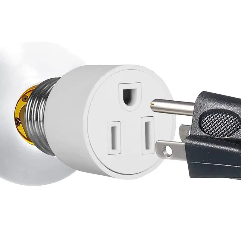 Light Outlet Adapter Light Bulb Outlet Socket Adapter Light Bulb Socket Adapter Fit For 2/3Prong Convert