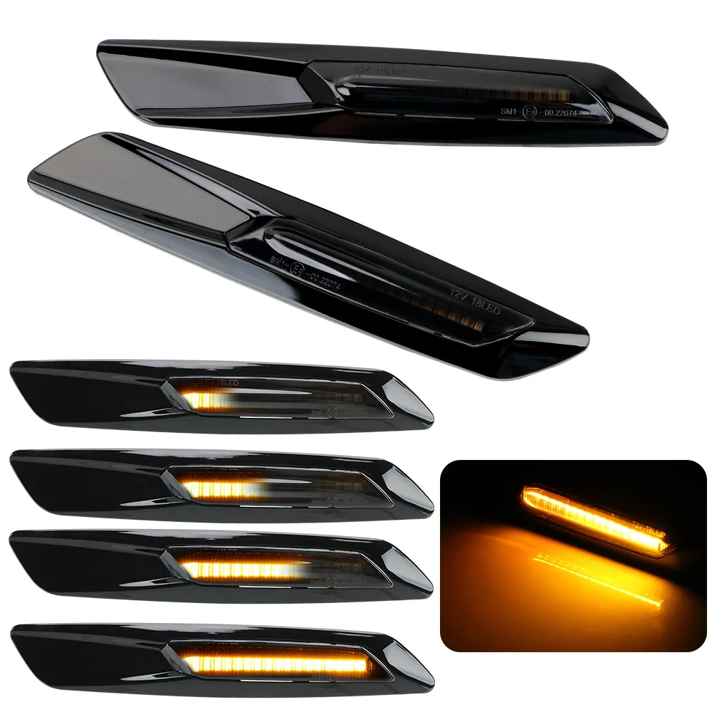 

For BMW E60 E61 E81 E82 E88 E90 E91 E92 E93 Signal Lamp A Pair Blinker Light Turn Signal Light 2Pcs LED Car Dynamic Side Marker
