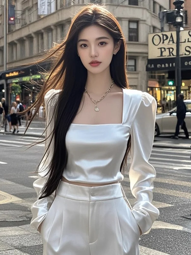 Плюс размер Kaisiao Studio Корейский Sle Элегантный топ с квадратным воротником Женский