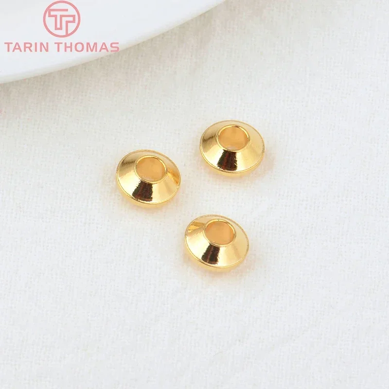 (2796) 20 шт. 3 8x7 мм 2 5x5 отверстие 5 24 К позолоченные латунные круглые