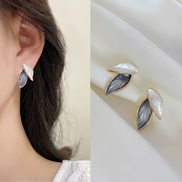 leaf earrings for women female korean s925 silver needle simple ins simple dangle drop earrings sen series long earrings jewelry