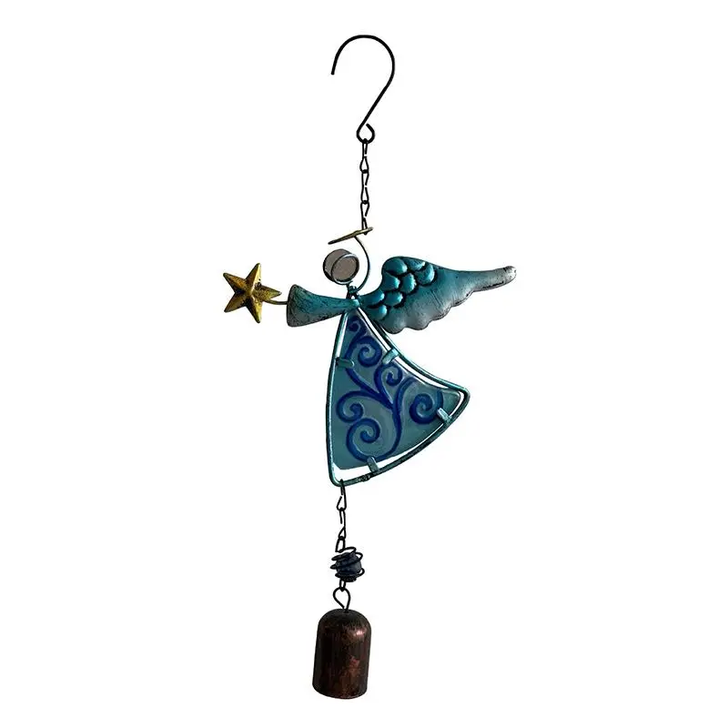 

Iron Craft Angel Stained Wind Chimes Pendant Hanging Lucky Pendant Home Garden Decorations Balcony Outdoor Ornament Wholesale