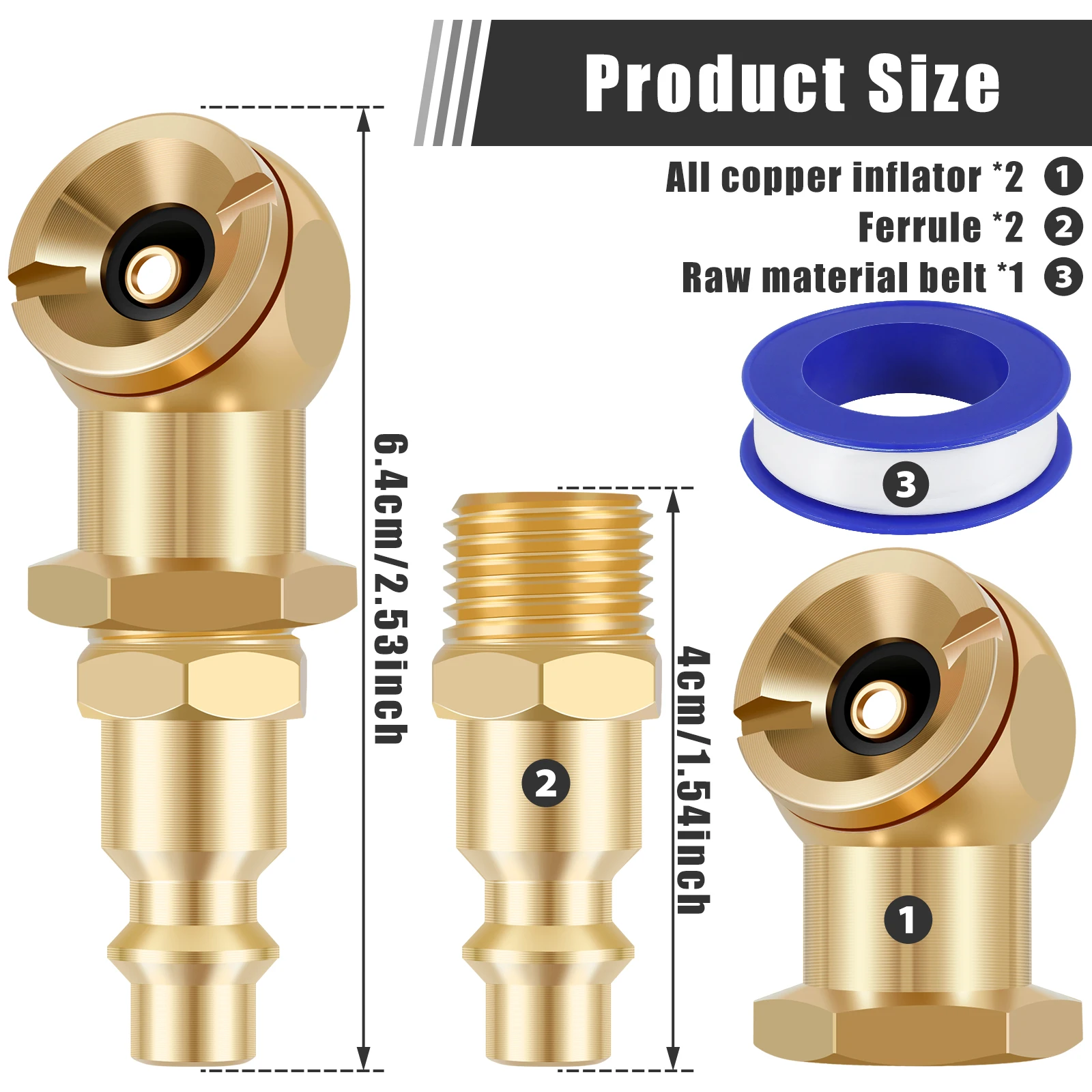 2 шт. патрон воздушный латунный с закрытым шариком фунтов на квадратный дюйм