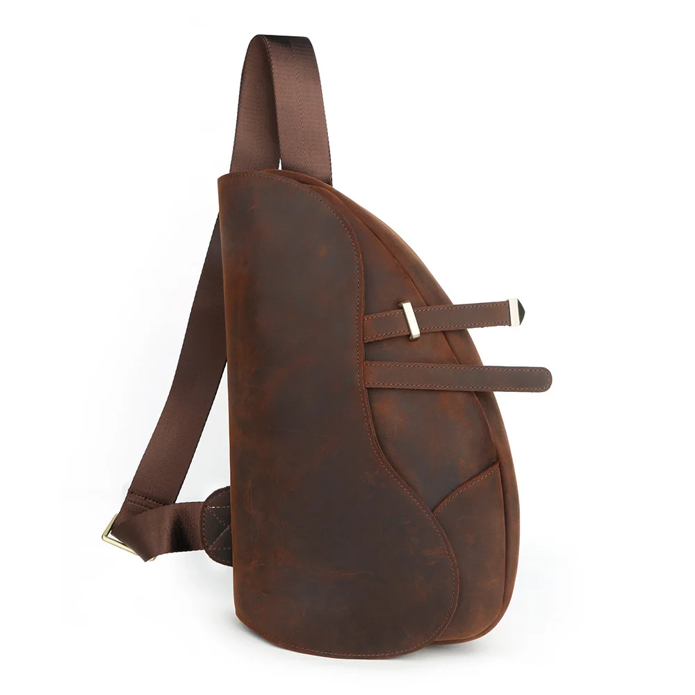 

Нагрудная сумка мужская из натуральной воловьей кожи, Многофункциональный саквояж кросс-боди, винтажный чемоданчик на плечо