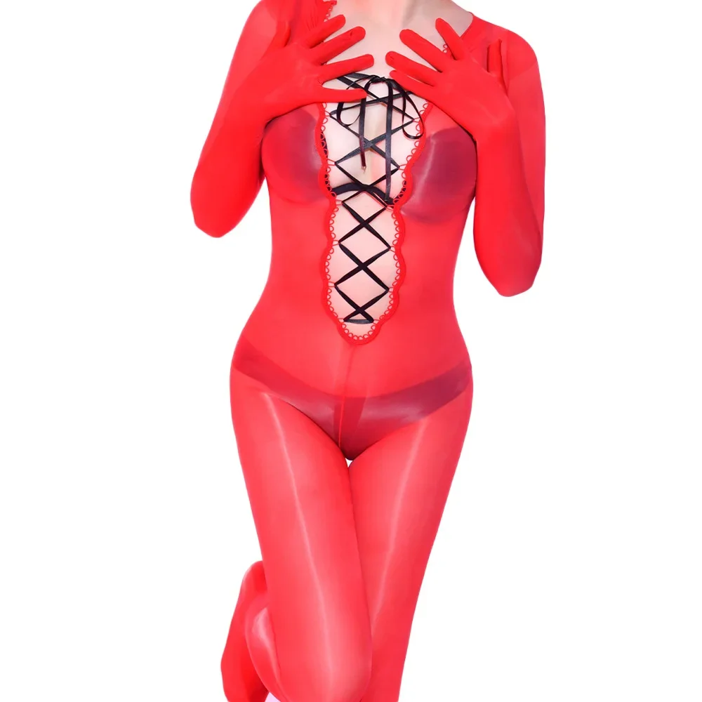 Сексуальное женское боди с вырезами 8D 912 масляный блестящий купальник бандажный