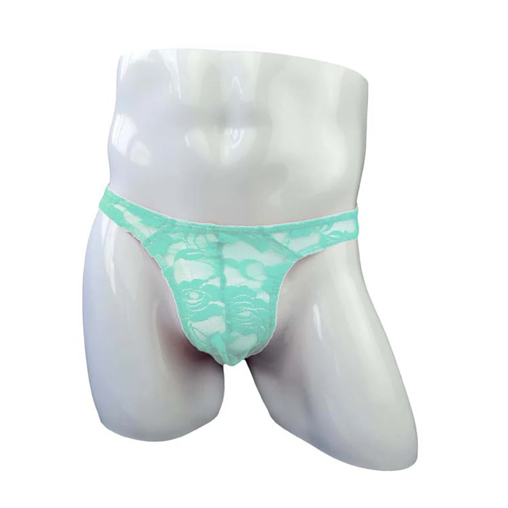 

Sexy Sissy Lingerie For Men Lace Rose Gay Panties Transparent Underwear See-Through Breathable Thong U Pouch Male Briefs