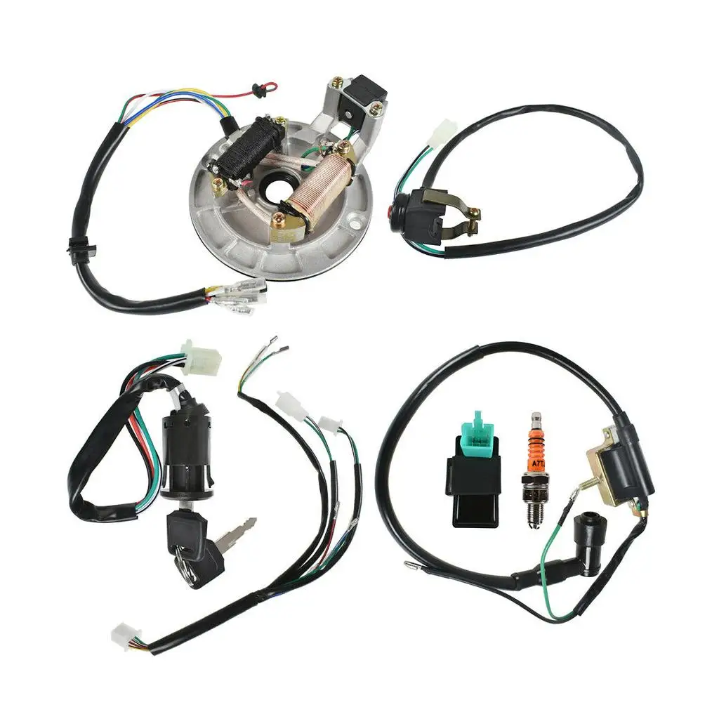 

Stator Kick Electrics Spark Plug Wire Harness Engine Switch Magneto Wire Fits for 50-140cc 25cc 70cc