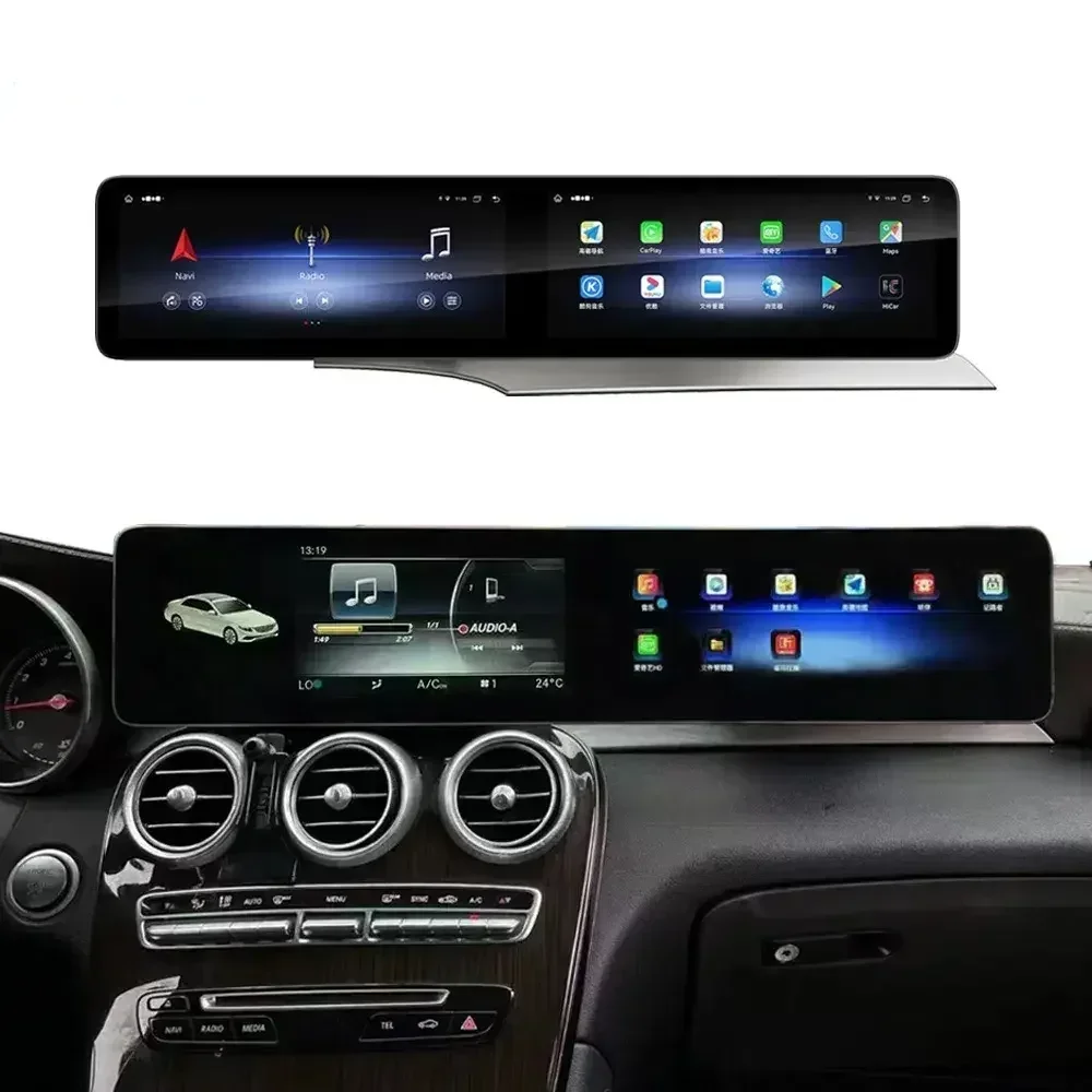Новое поступление двойной Android-экран мультимедийная стереосистема Carplay авто GPS